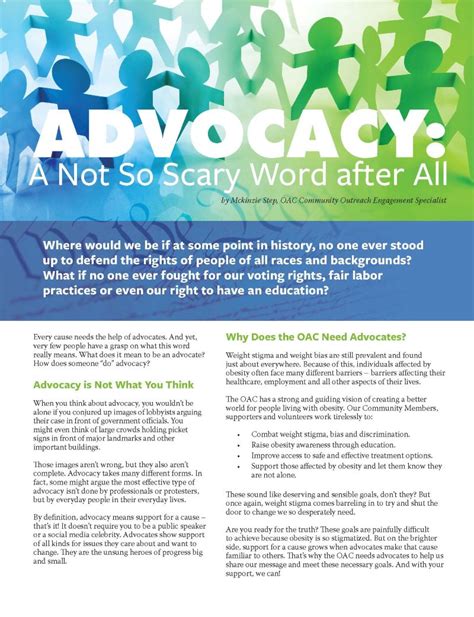 Advocacy A Not So Scary Word After All Obesity Action Coalition