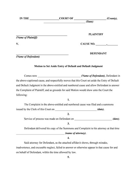 Entry Default Judgment Form Fill Out And Sign Printable Pdf Template