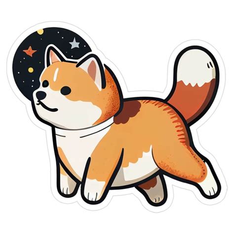 Cute Shiba Inu In Space Sticker