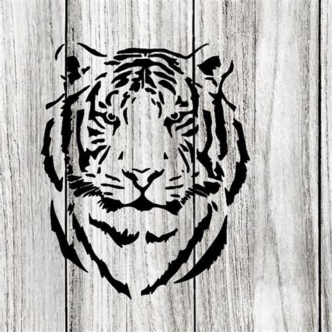 Tiger Head Stencil Svg Cut File Png Digital Image For Etsy