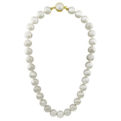 Majorica 18k Gold Over Sterling Silver Necklace Organic Manmade Pearl