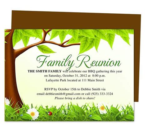 Here are the best free family reunion flyer templates that are on the internet right now if you've got the email addresses for everyone in the family, then why not consider utilizing a free online template that will help you to invite everyone electronically? Family Tree Reunion Party Invitations Templates ...