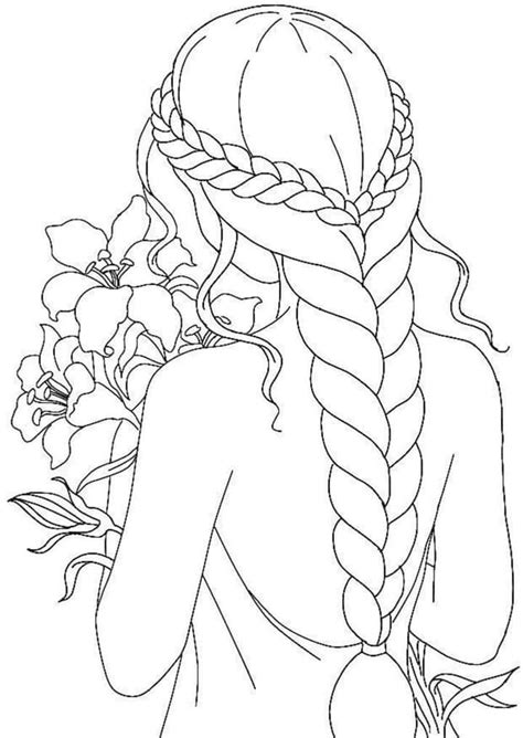 Beautiful Hairstyle Coloring Page Free Printable Coloring Pages