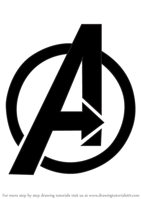 Learn How To Draw Avengers Logo Brand Logos Step By Step Drawing