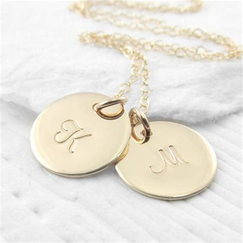 14k Gold Monogram Necklace Personalized