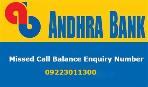 Andhra bank, credit card division, head office Andhra Bank Account Balance Enquiry and Mini Statement Toll Free Number