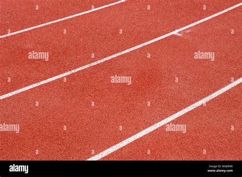 Running Track Lanes Background For Field Athletics All Weather Red