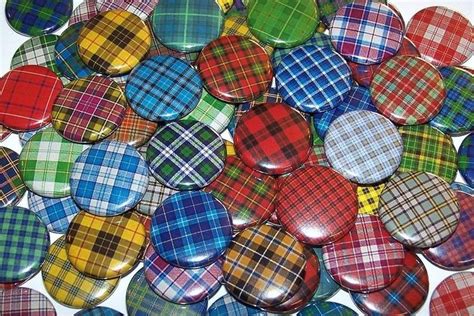 Tartan Plaid Pins 10 Pack Scottish Plaid Pinback Buttons Etsy