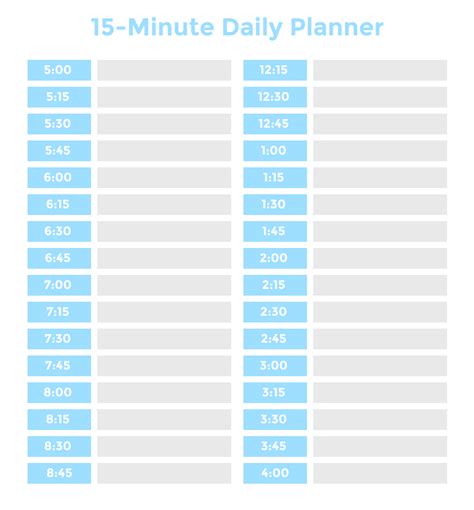 15 Minute Daily Planner Free Printable