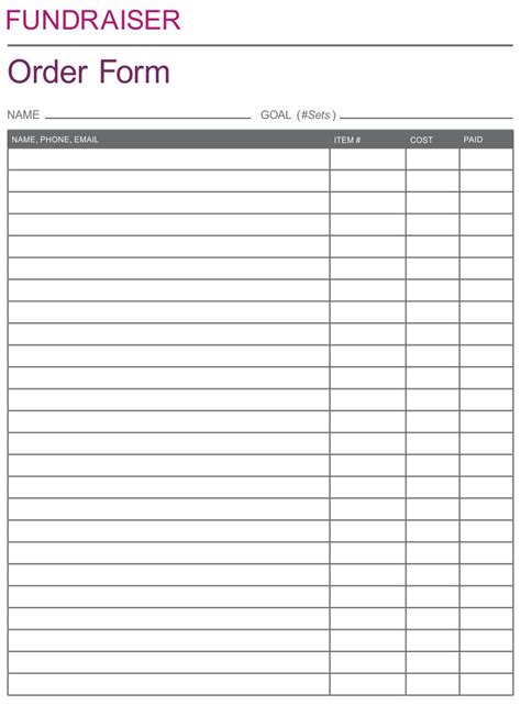 Fundraising Forms Printable Printable Forms Free Online