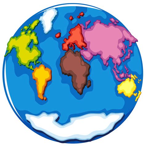 Eearth Globe And Countries On White 368879 Vector Art At Vecteezy
