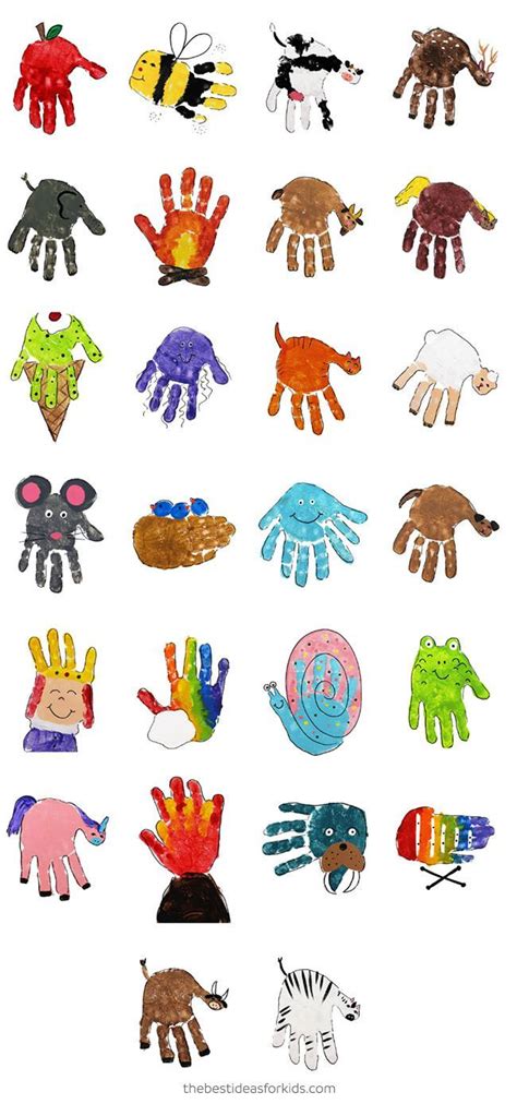An Image Of Childrens Handprints Made Out Of Different Types Of Hands