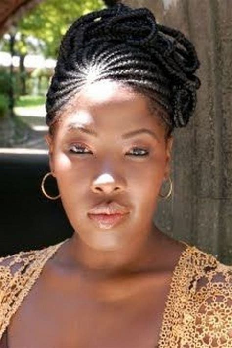 Add it to a short curly hairdo that stops at ear level to brighten up your hairstyle. Cornrow Updo Hairstyles for Black Women Cornrow Updo ...