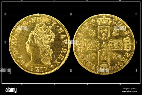 Gold Coins Two Louis Dor 1717 Depicting Louis Xv Of France Old