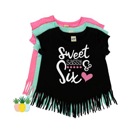 Sweet Sassy And Six Shirt 6th Birthday Top Sixth Birthday Etsy