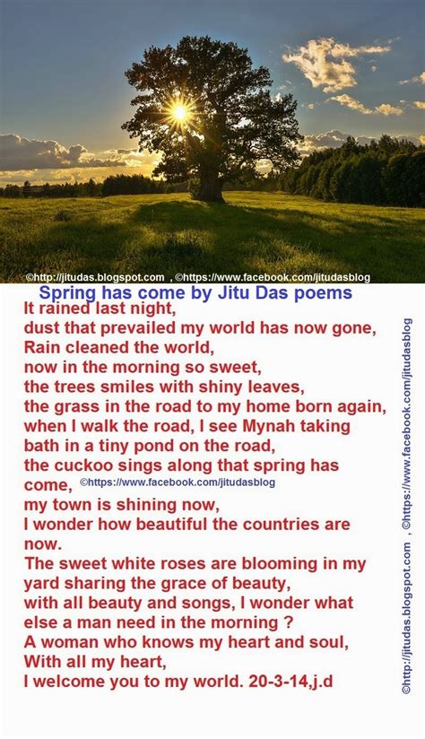 Spring Has Come By Jitu Das Love English Poems Jitu Dass Blog
