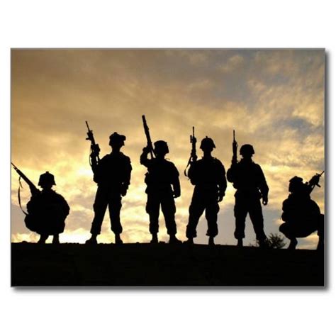 Silhouette Of Soldiers In 101st Airborne Division Postcard Zazzleca