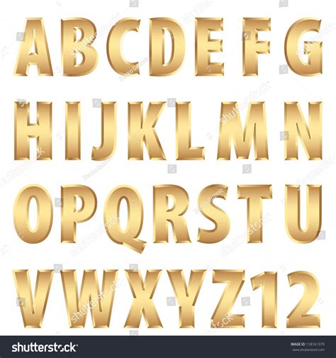 Vector Golden Alphabet 118161379 Shutterstock