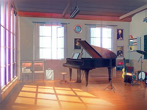 Aw49 Arseniy Chebynkin Music Room Piano Illustration Art