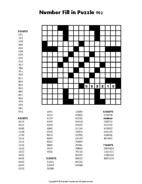Fill printable crossword puzzles pdf, edit online. Number Fill In Puzzles, Volume 1 - PRINTABLE PDF - Puzzles to Print