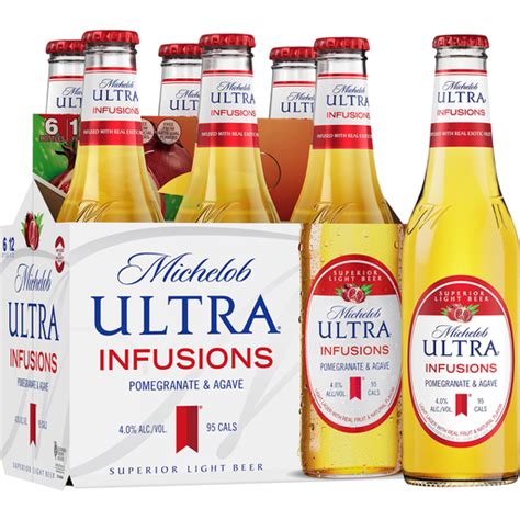 Michelob Ultra Infusions Pomegranate And Agave Light Beer 6 Pack 12 Fl