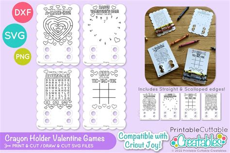 Crayon Holder Valentine Games Svg File D079 Valentine Etsy