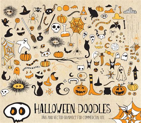 Halloween Doodles Clipart Halloween Doodle Halloween Drawings Doodles