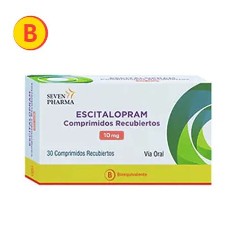 escitalopram 10 mg x 30 comprimidos recubiertos ecofarmacias