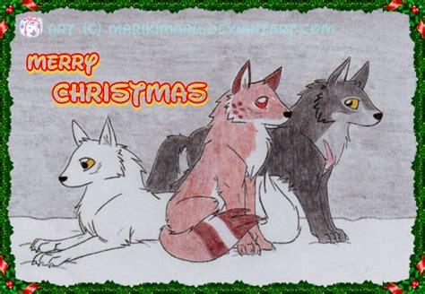 Merry Christmas Wolves By Marikimaru On Deviantart