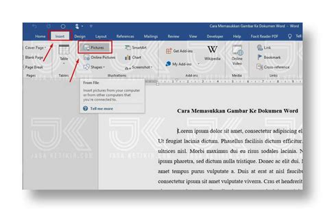 Cara Memasukkan Atau Menyisipkan Gambar Ke Dokumen Word Images