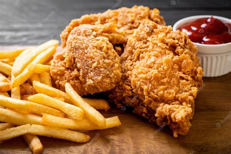 Premium Photo Fried Chicken With French Fries And Nuggets Meal