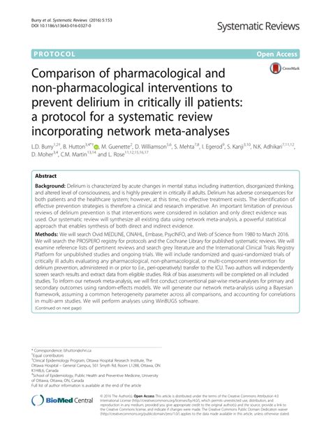 Pdf Comparison Of Pharmacological And Non Pharmacological