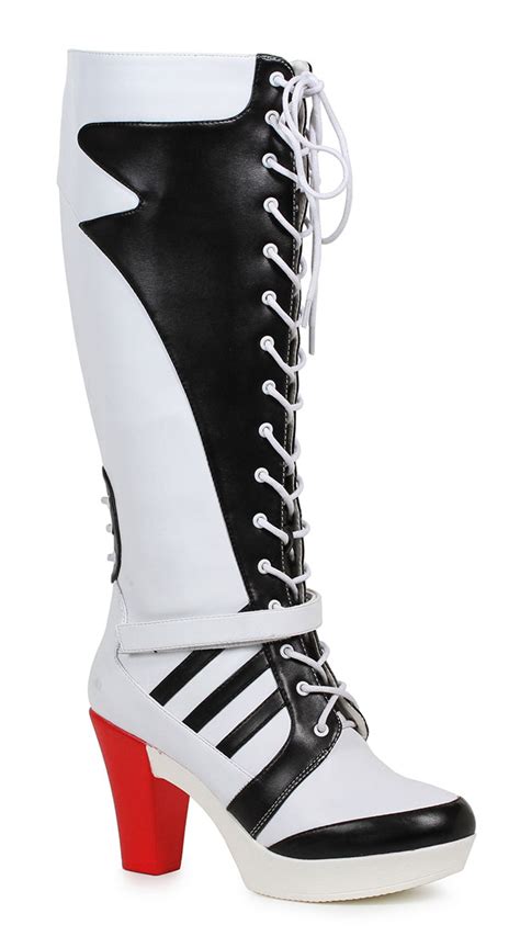 Black And White Knee High Boots Lace Up Boots Yandy Com