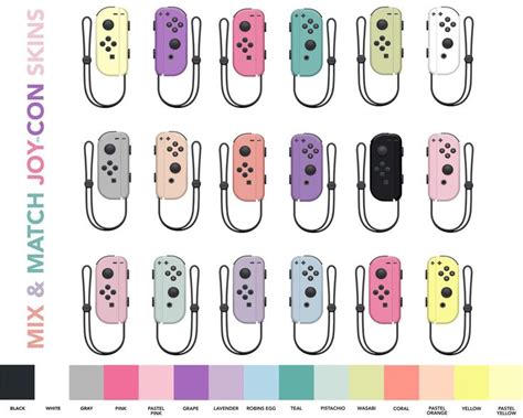 Nintendo also announced a new model of nintendo switch, which boasts up to 9 hours of battery life as compared to 6.5 with the launch model. Nintendo Switch Mix & Match Joy-Con Skins Solid Color ...