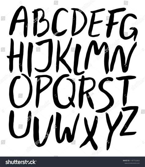 Alphabet Modern Design Hand Brush Font Lettering Style English