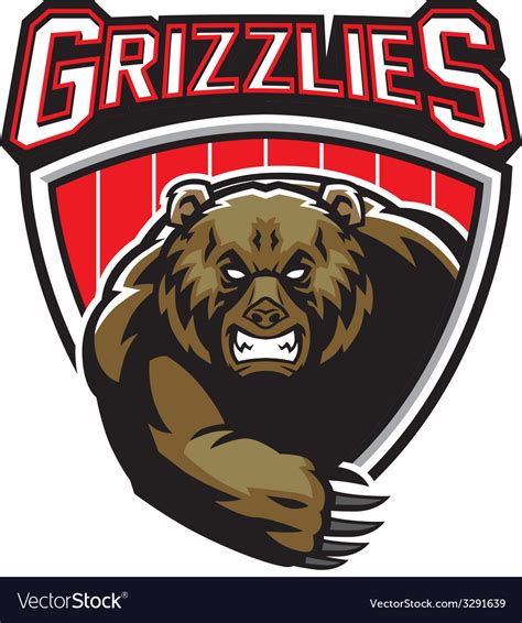Grizzly Bear Mascot Royalty Free Vector Image Vectorstock