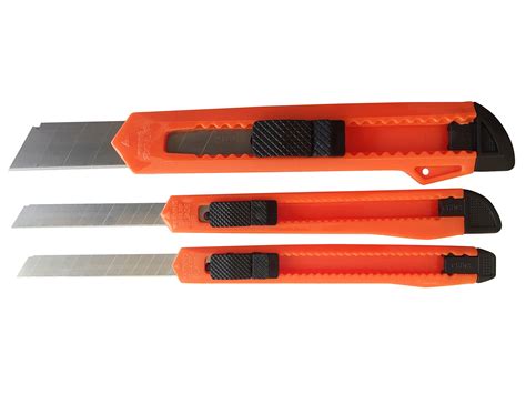Box Cutterutility Knife 3 Pack Retractable Snap Off Blades