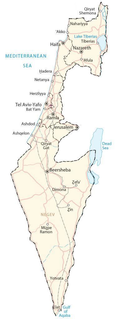 Map Of Israel Cities And Roads Gis Geography