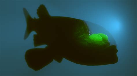 Deep Sea Barreleye Fish With See Through Forehead And Weird Eyes