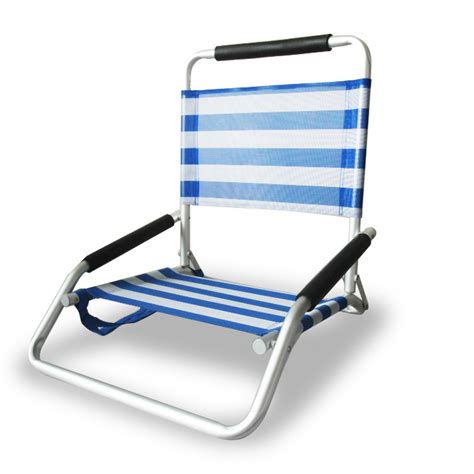 This beach chair utilizes a low profile design so you can rest comfortably. Ostrich Low Sand Beach Chair (Blue stripe) - Beach Chair - Hollie & Harrie