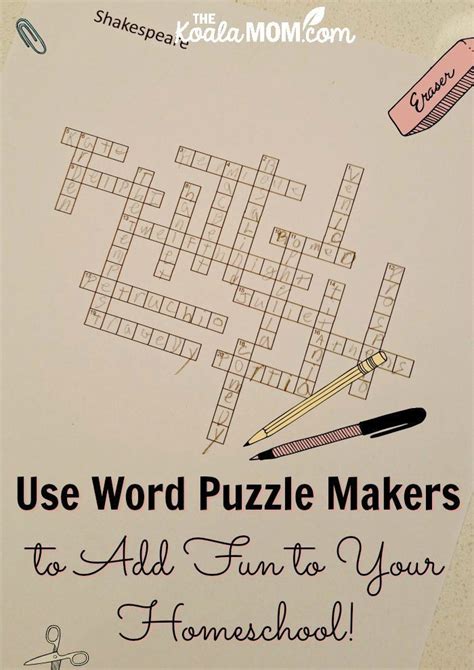 Use Word Puzzle Makers To Add Fun To Your Homeschool Word Puzzles