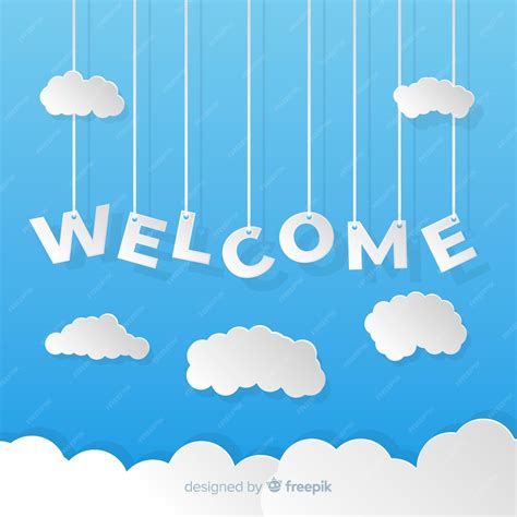 Premium Vector Lovely Welcome Composition With Origami Style