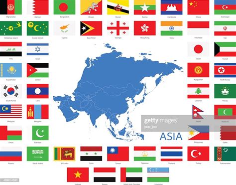Asia Flags And Map Illustration High Res Vector Graphic Getty Images