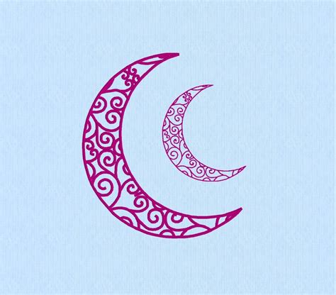 Crescent Moon Filigree Machine Embroidery File In Two Sizes