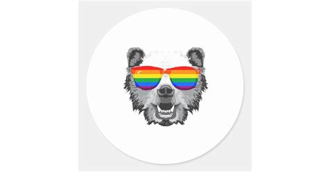 Grizzly Bear Pride Classic Round Sticker Zazzle