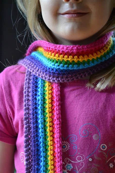 Rainbow Scarf Tutorial Crochet Kids Scarf Scarf Crochet Pattern