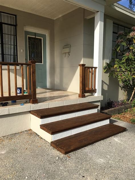 Diy Front Porch Steps Simple Diy Wood Porch Steps Makeover Big