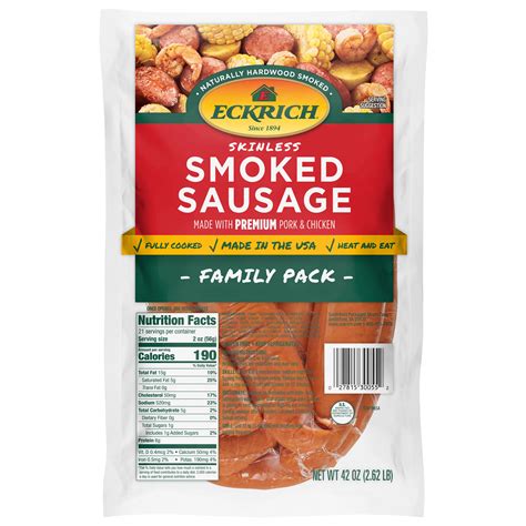 Eckrich Skinless Smoked Sausage Value Pack Shop Sausage At H E B