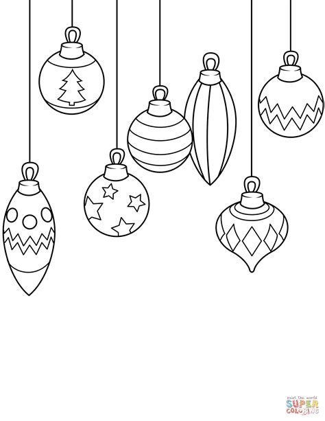 Simple Christmas Ornaments Coloring Page Printable Christmas