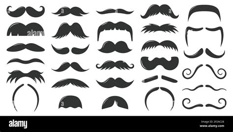 Moustaches Symbols Vintage Male Moustaches Silhouette Funny Black